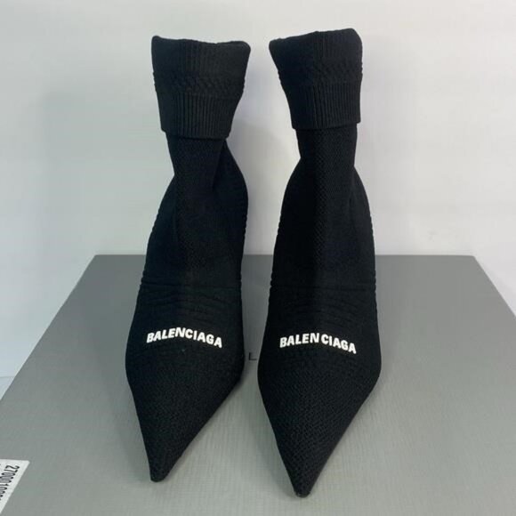 Balenciaga Women’s Knife 20 Knit High Heel Booties–Sleek, Sharp, and Chic!” - Picture 4 of 14